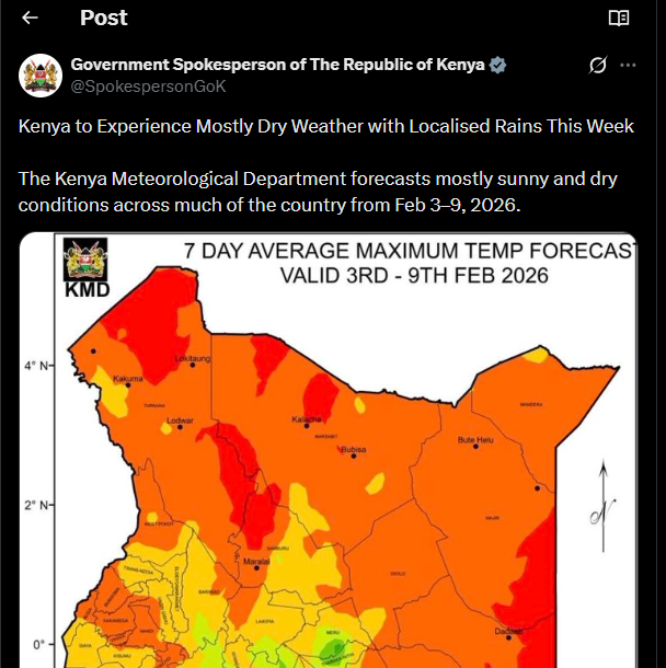 A post by the Government Spokesperson on X. PHOTO/Screengrab by K24 Digital