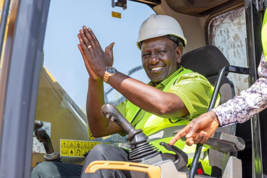 President William Ruto breaks ground for the construction of Wajir Stadium. PHOTO/@Waziri_Mvurya/X