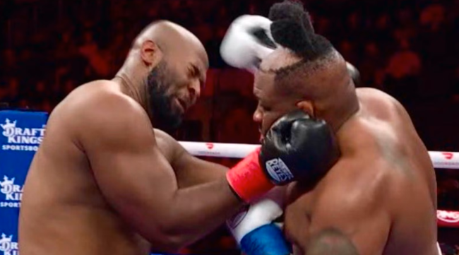 Bizarre scene as boxer Miller’s hairpiece falls off after hard punch