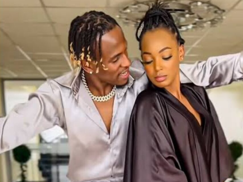 Kenyan singer Iyanii and his ex lover Shes Kemunto. PHOTO/Screengrab by K24 Digital from video posted by @officialiyanii/Instagram
