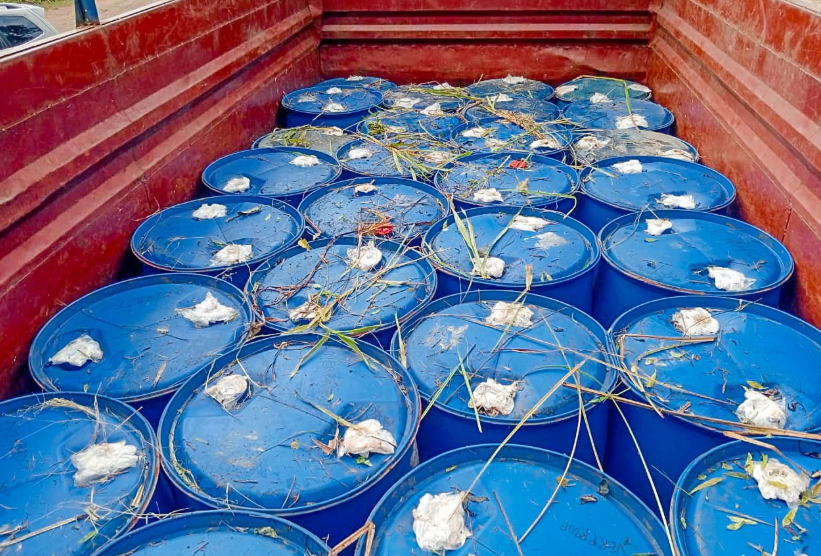 Ethanol seized by police in Webuye. PHOTO/@NPSOfficial_KE/X