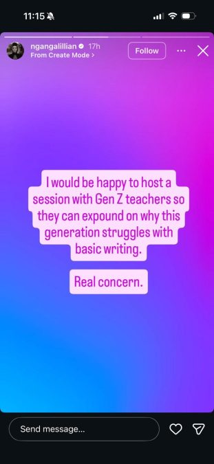 A post shared by Lilian Ng'ang'a on Instagram. PHOTO/Screengrab by K24 Digital