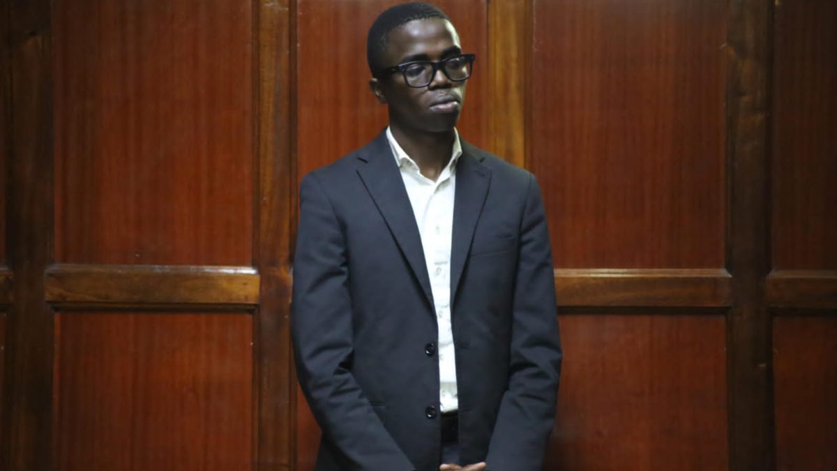Seth Mwabe appears before Milimani Senior Resident Magistrate Irene Thamara on Wednesday, February 11, 2026. PHOTO/Zipporah Ngwatu