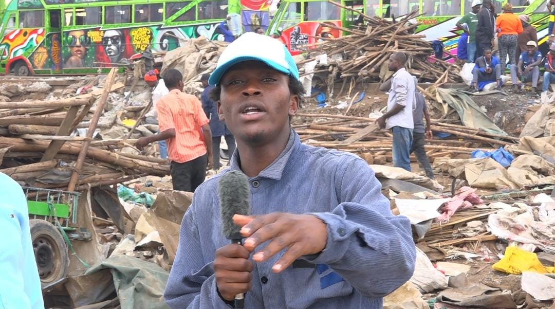 Githurai man goes viral with flawless TV-style sign-off during demolitions