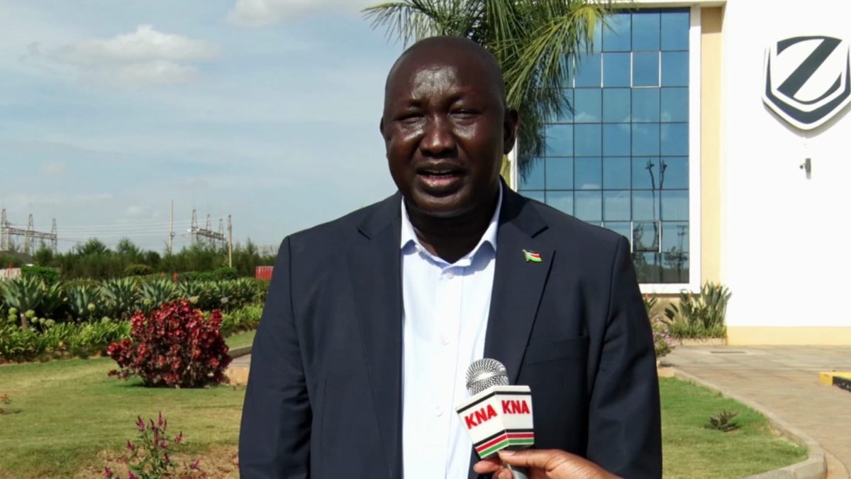 Emmanuel Kachoul CEO of South Sudanese Business community addressing journalists at Zetech University Mang’u Campus in Kiambu County. PHOTO/Mathew Ndung'u