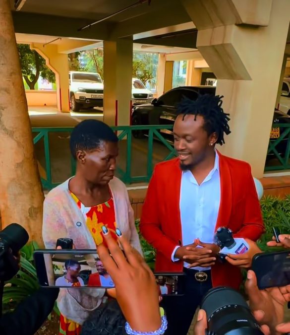 Bahati poses with woman who claimed to be his biological mum. PHOTO/@bahatikenya/Instagram.
