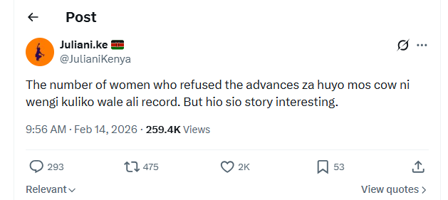 Juliani says women rejected Russian Guy. PHOTO/Screengrab by K24 Digital from X by JulianiKenya