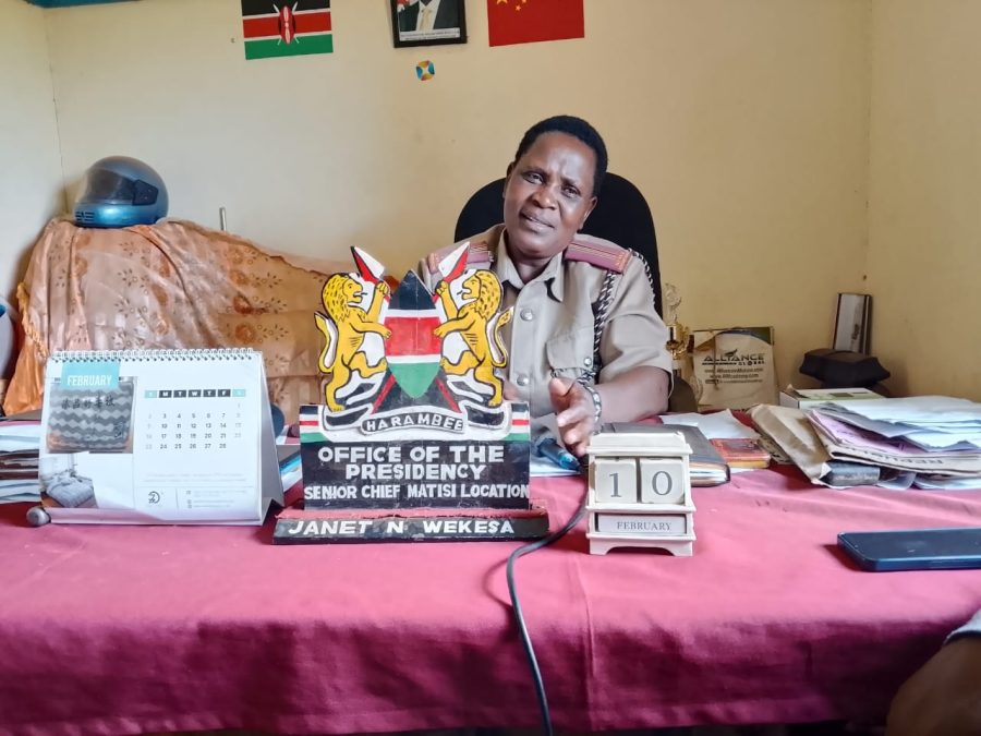 Matisi location senior chief, Janet Wekesa commenting about Faith Wamboi's situation. PHOTO/Emanuel Tarus