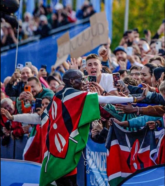 Two-time Olympic champion Eliud Kipchoge  in a past competition. PHOTO/NOC-K