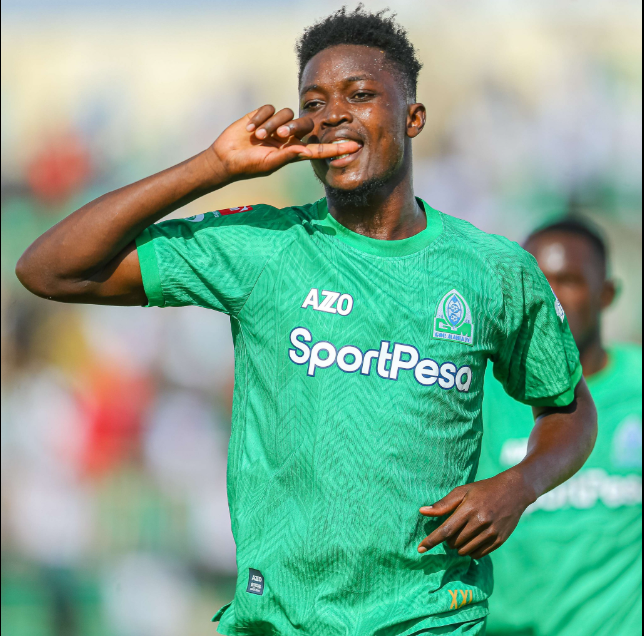 Gor Mahia's Sylvester Owino celebrates his goal against Sofapaka on Saturday, January 31, 2026 at Nyayo Stadium. PHOTO/@OfficialGMFC/X