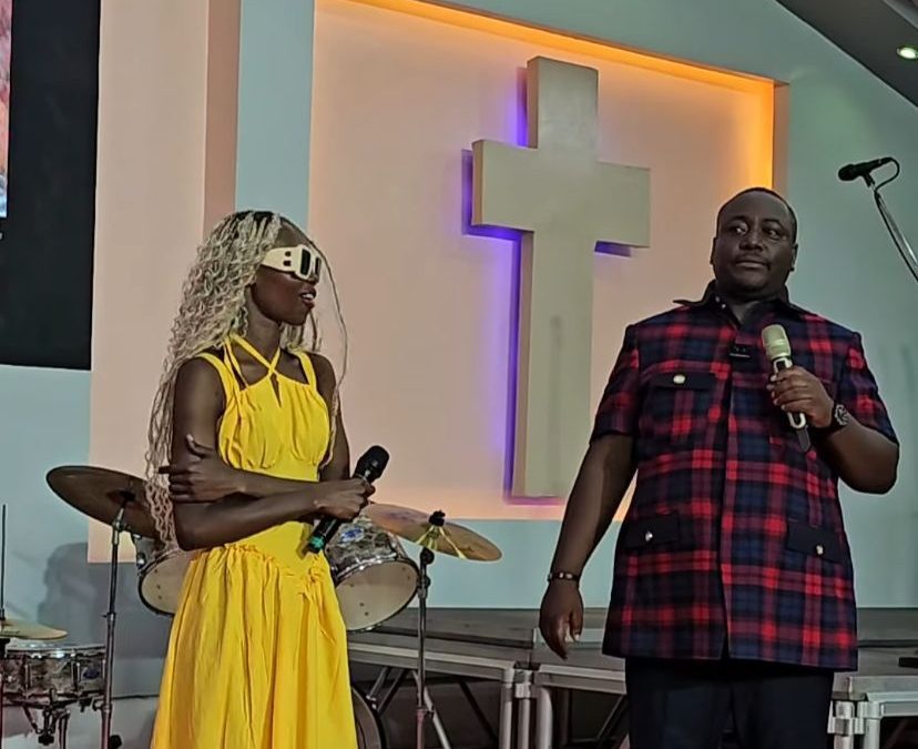 Kanyari with Choice Kinoti after she visited her church. PHOTO/https://www.facebook.com/prophetkanyari