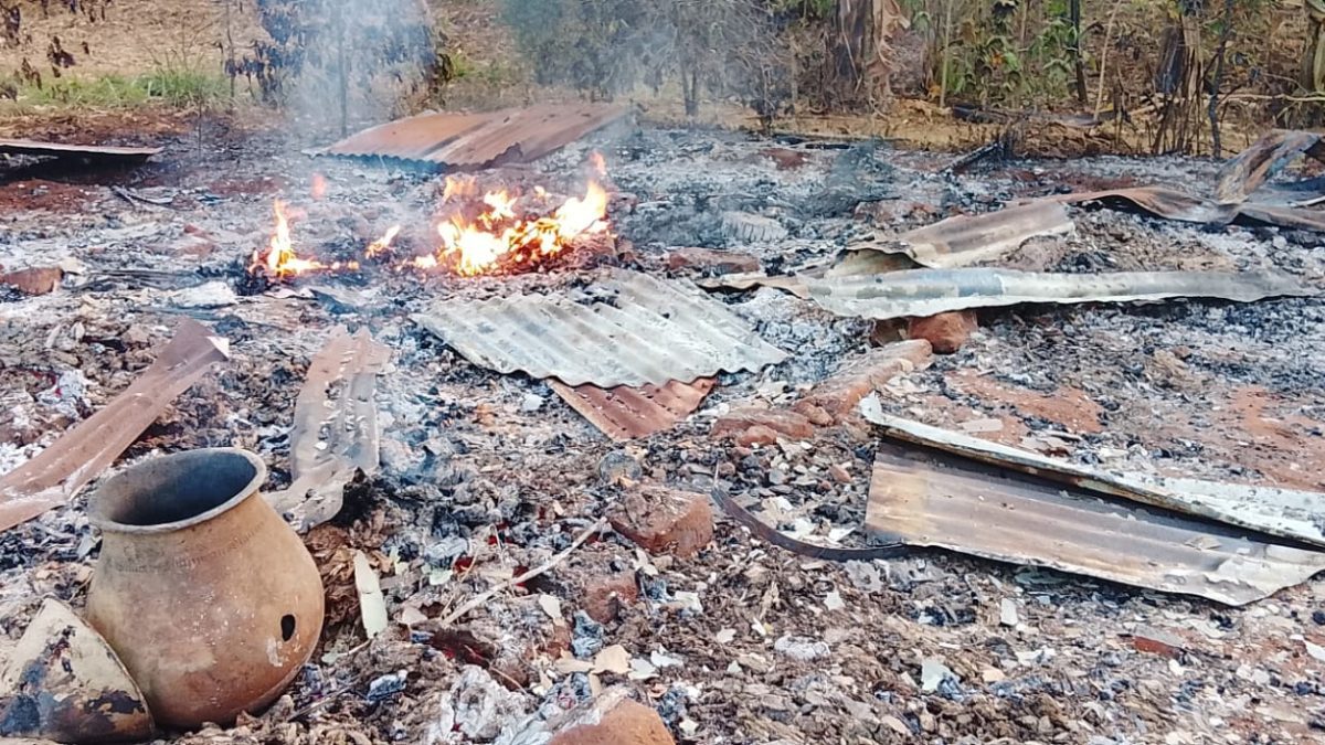 The Kirinyaga family's house after it was reduced to ashes following the morning fire. PHOTO/Richard Mugo.