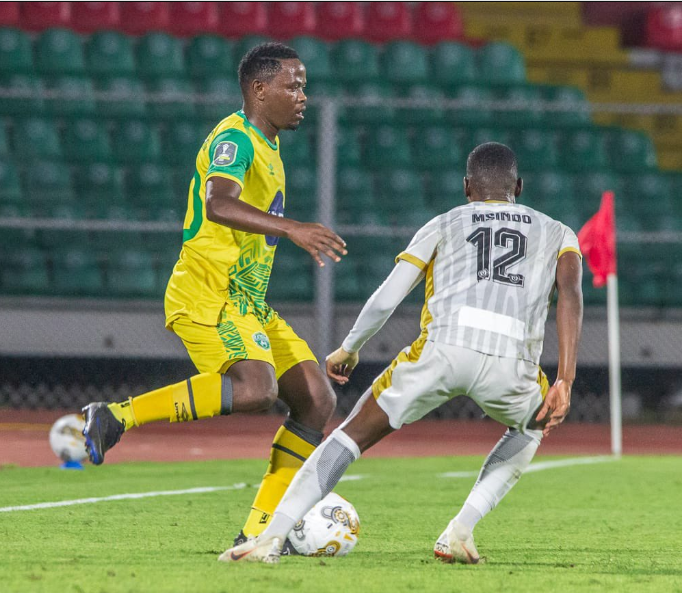 A CAF Confederation Cup action between Nairobi United and Azam FC at Azam Sports Complex in Zanzibar on Sunday, February 1, 2026. PHOTO/@nairobiunitedfc/X