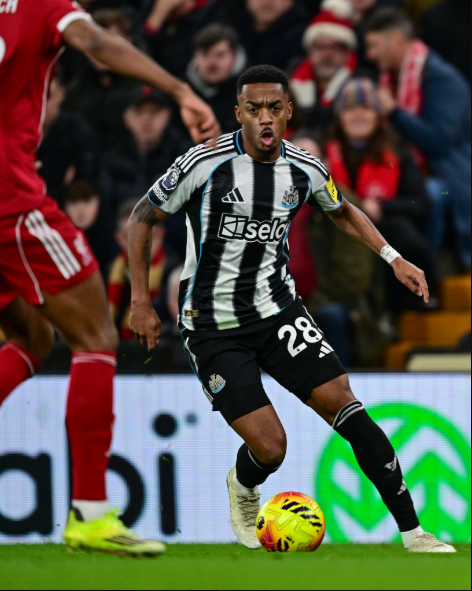 Newcastle United's Joe Willock in a past action. PHOTO/@NUFC/X