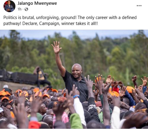 Lang’ata Member of Parliament Jalang’o’s statement. PHOTO/ https://www.facebook.com/MzeeJalangoMwenyewe