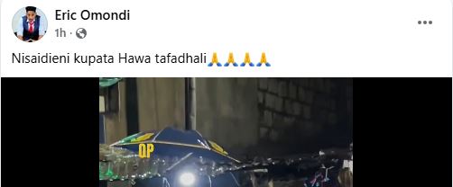Eric Omondi’s statement. PHOTO/A screengrab by K24 Digital from https://www.facebook.com/profile.php?id=100044317755329
