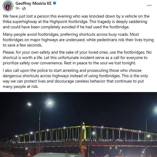Geoffrey Mosiria’s statement. PHOTO/A screengrab by K24 Digital from https://www.facebook.com/kiongozi.mosiriake