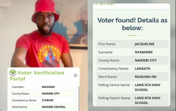 Larry Madowo and Wilbroda share their voter registration status. PHOTO/ https://www.facebook.com/LarryMadowo and https://www.instagram.com/nyaminde/