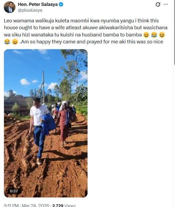 Mumias East Member of Parliament Peter Salasya’s post. PHOTO/A screengrab image by K24 Digital from 
@pksalasya
