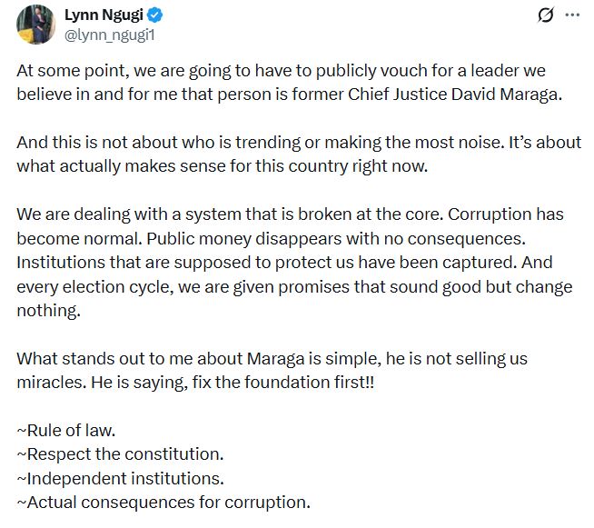 Lynn Ngugi’s statement. PHOTO/ 
@lynn_ngugi1