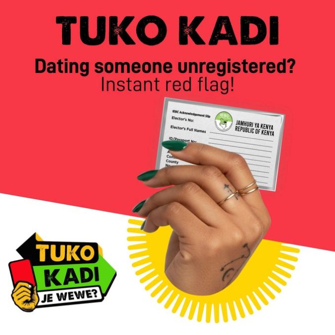 A poster shared by Abbie Zuena urging Kenyans to register as voters. PHOTO/ @abbiezuena