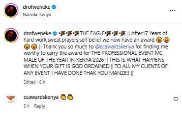 Dr Ofweneke’s post. PHOTO/ https://www.instagram.com/drofweneke/