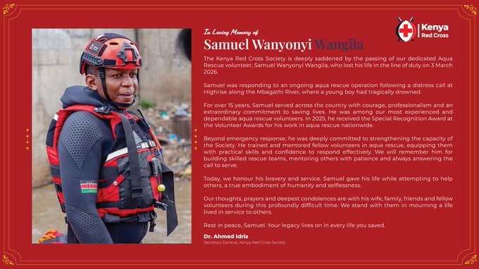 The statement by Kenya Red Cross. PHOTO/
@KenyaRedCross