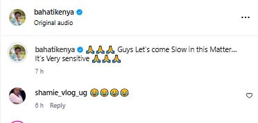 Bahati’s statement. PHOTO/ https://www.instagram.com/bahatikenya/