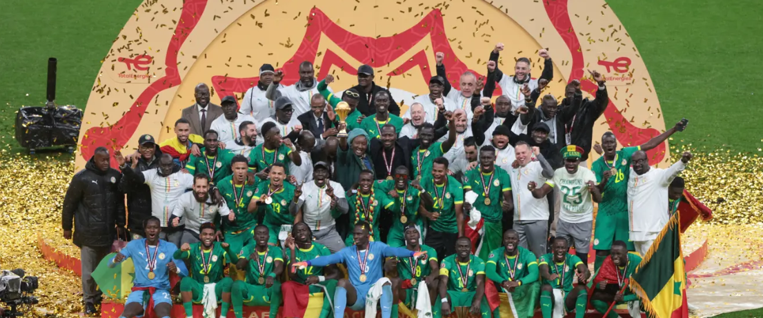 Senegal celebrate their victory after edging Morocco in the 2025 AFCON final. PHOTO/CAF