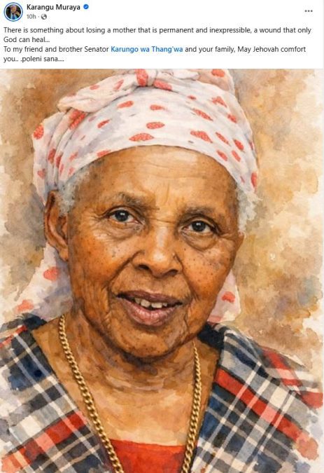Karangu Muraya’s message. PHOTO/ https://www.facebook.com/KaranguMurayaMc