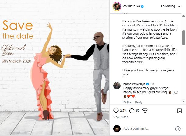 Chiki’s statement. PHOTO/ https://www.instagram.com/chikikuruka/