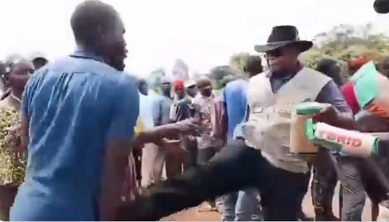 Governor Otuoma caught on camera kicking resident in ugly confrontation