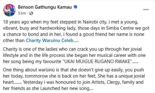 Benson Kiengei’s statement. PHOTO/A screengrab by K24 Digital from https://www.facebook.com/muthee.wawatoria