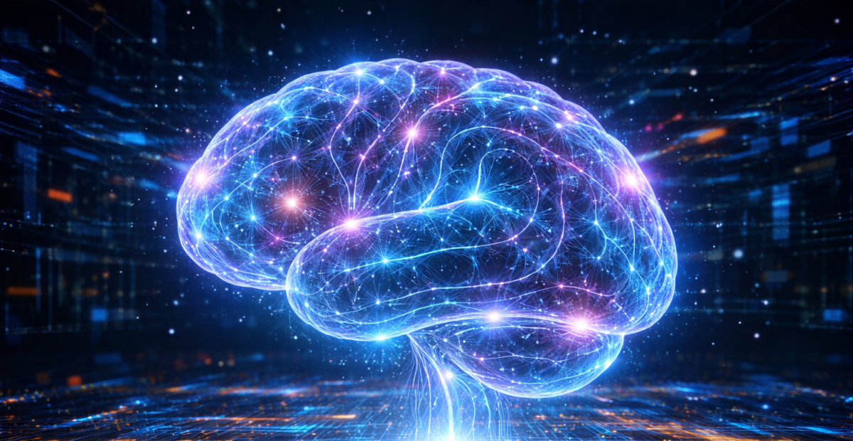 A glowing digital brain pulses with interconnected data, symbolising the power and evolution of artificial intelligence. PHOTO/Photo generated by AI