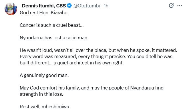 Dennis Itumbi’s statement. PHOTO/ @OleItumbi