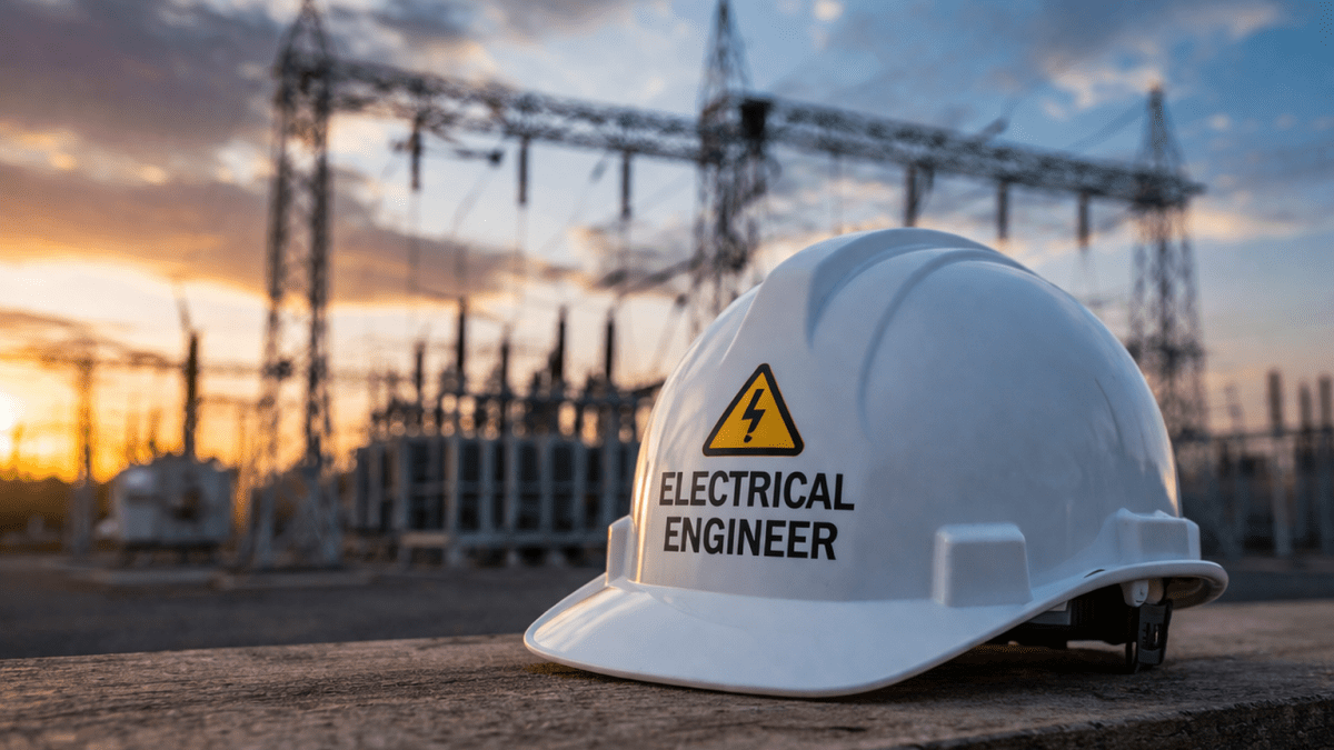 A white-helmet branded Electrical Engineer. PHOTO/Photo generated by AI