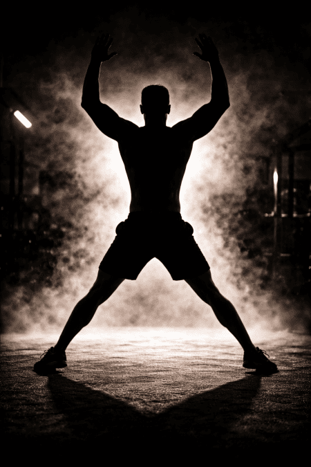 Silhouette of a man performing jumping jacks during an intense workout session.  PHOTO/ChatGPT/David Nthua