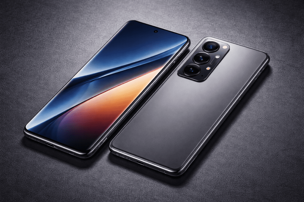 A sleek modern smartphone with an edge to edge display and triple camera setup, representing the premium design and high end features commonly found in flagship devices. PHOTO/Photo generated by AI