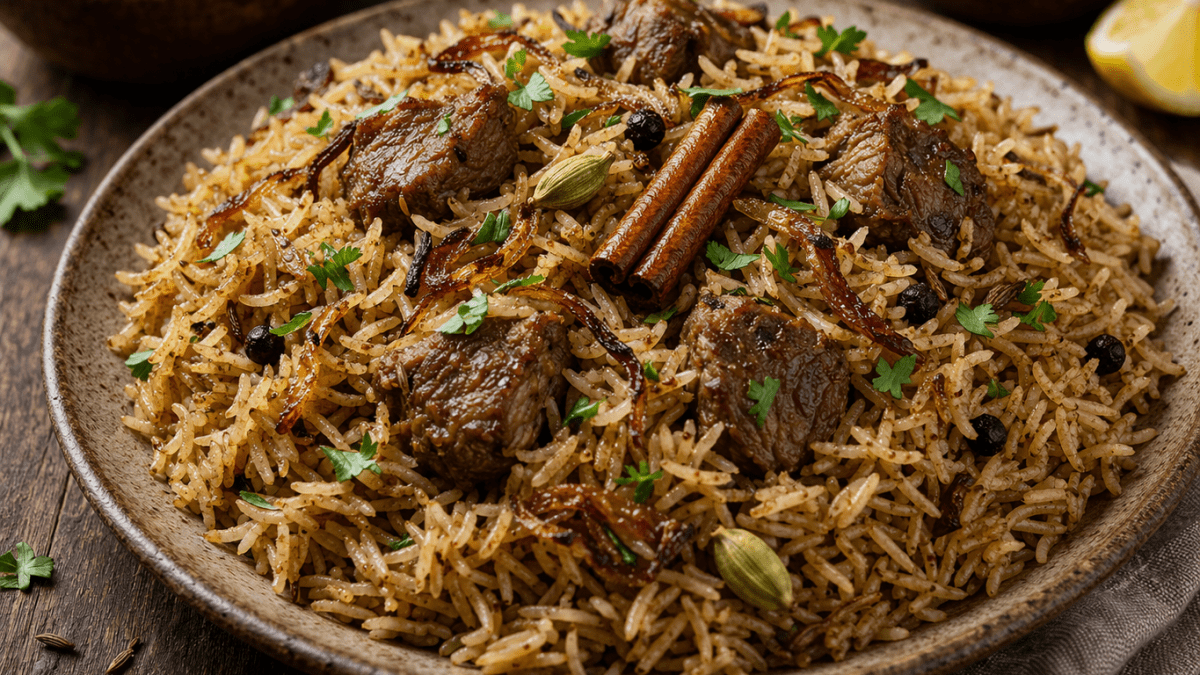 A plate full of delicious pilau rice. PHOTO/Photo generated by AI