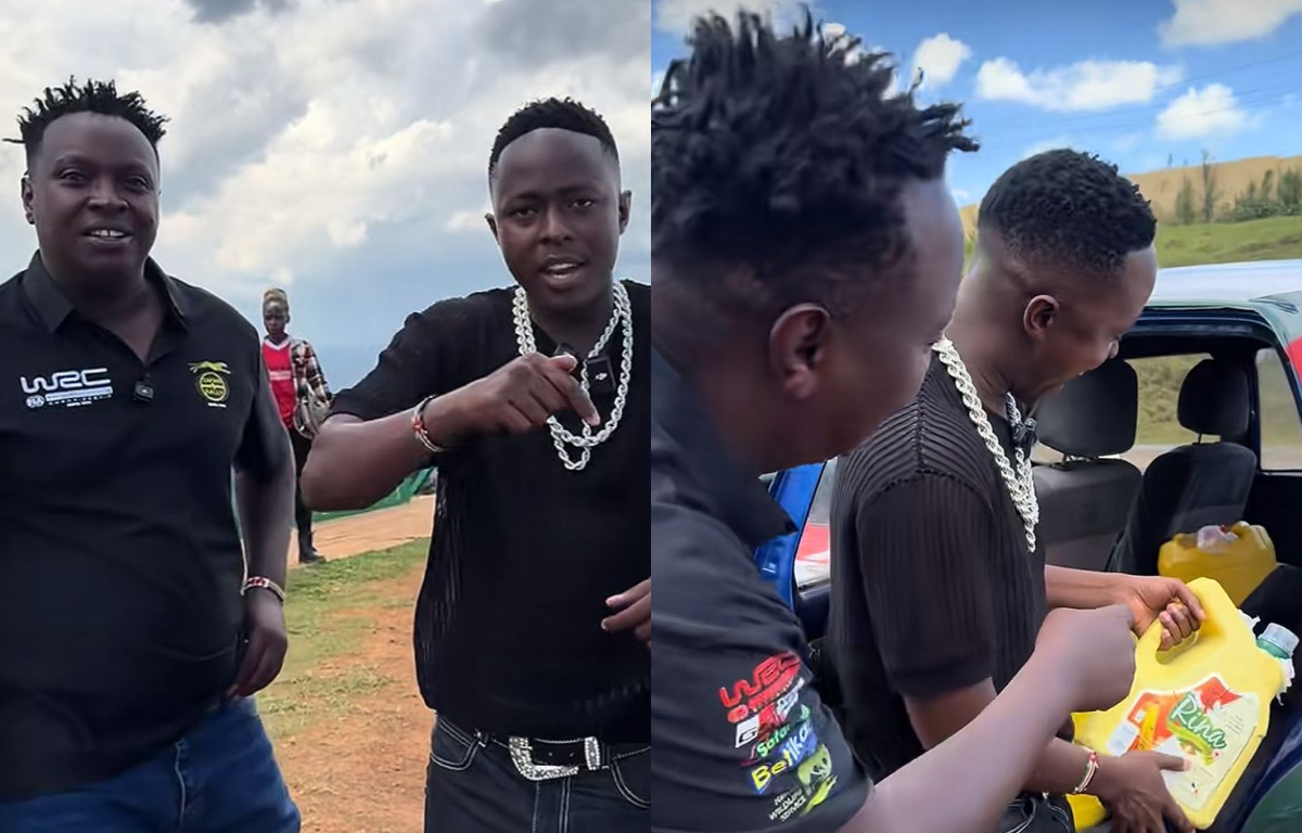 Mbote Njogu introduces MC Gogo to Muratina after meeting in Naivasha for Safari Rally: “Hii ni mafuta”