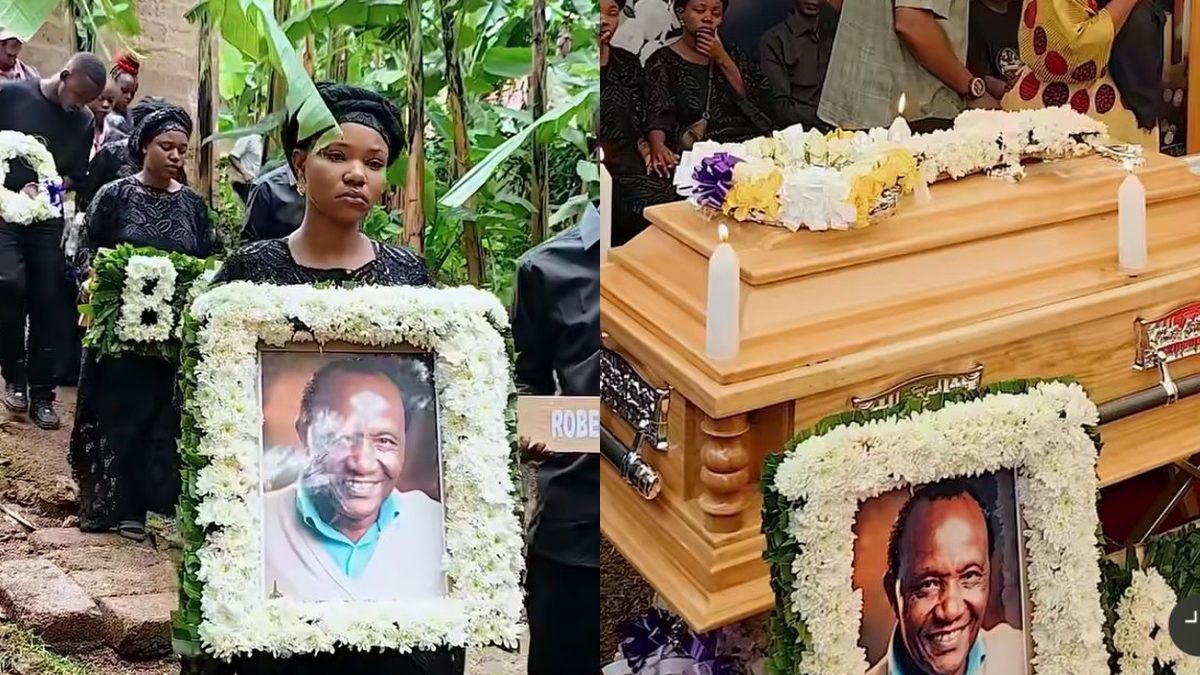 Tanzanian rapper Rosa Ree during her father's burial. PHOTOS/Screengrabs by K24 Digital of Instagram video by @rosa_ree.