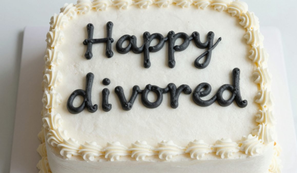 A divorce party cake. PHOTO/AI