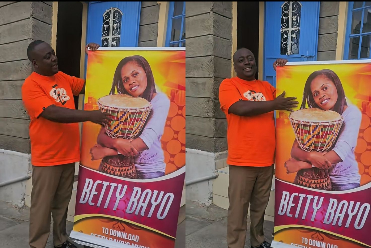 Kanyari makes emotional prayer for Betty Bayo after finding her Skiza Tunes poster in his store