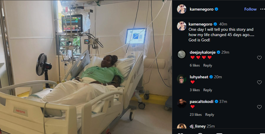 A post shared by Kamene Goro on Instagram. PHOTO/Screengrab by K24 Digital