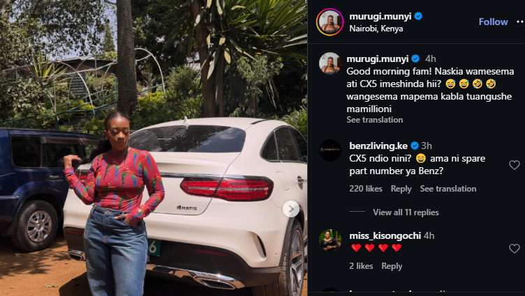A post shared by Murugi on Instagram. PHOTO/Screengrab by K24 Digital