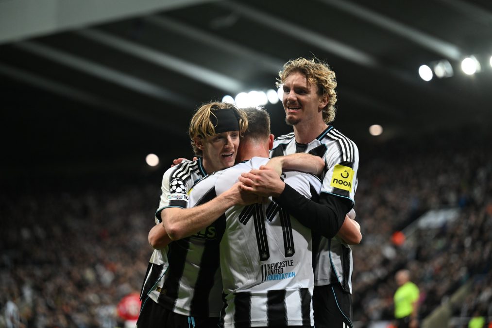 Newcastle United players line up for a previous UEFA Champions League match. PHOTO/https://www.facebook.com/newcastleunited