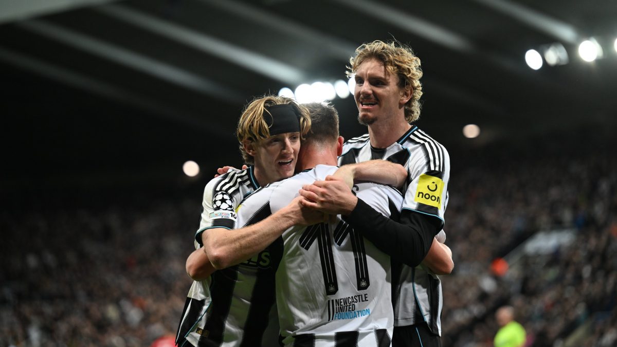 Newcastle United players line up for a previous UEFA Champions League match. PHOTO/https://www.facebook.com/newcastleunited