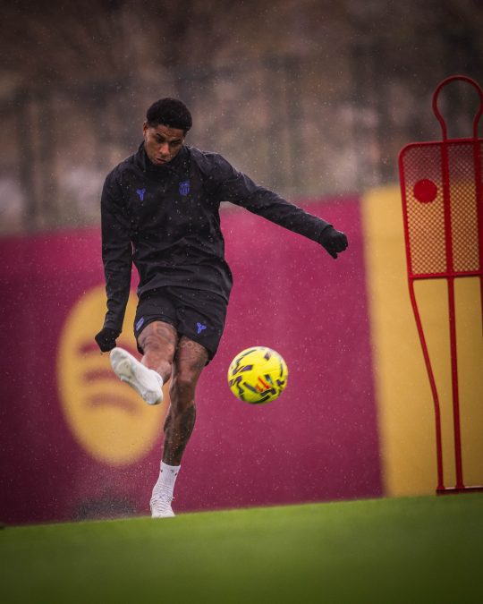 FC Barcelona's forward Marcus Rashford in training ahead of Newcastle United's meeting on Tuesday, March 10, 2026. PHOTO/https://www.facebook.com/fcbarcelona/photos
