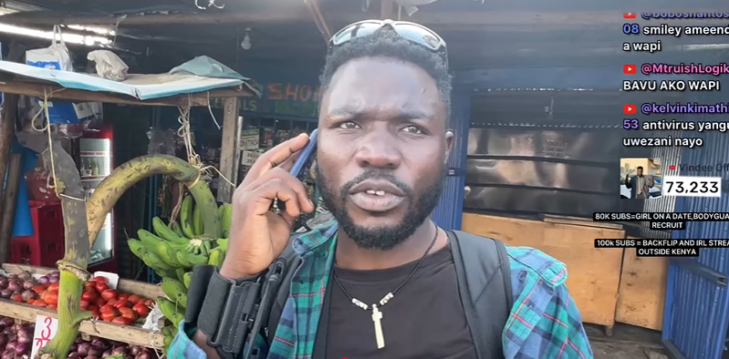 Prankster Vindee during his IRL streaming. PHOTO/ a screengrab by K24Digital from @Vindee official on Youtube