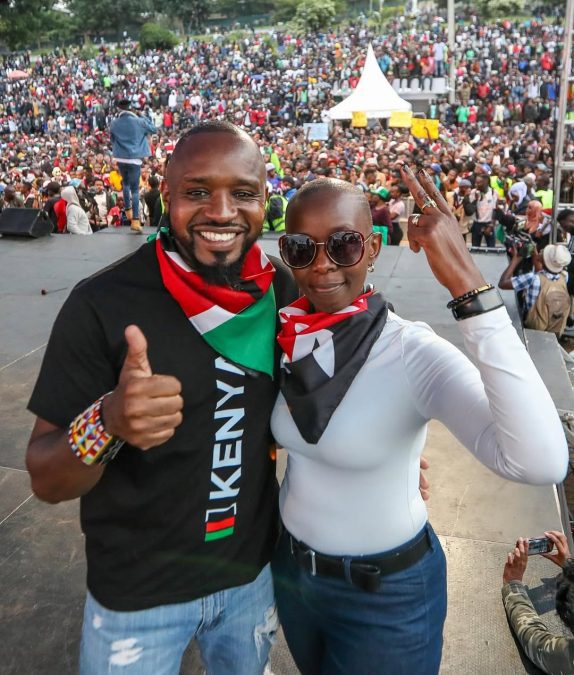 Boniface Mwangi and his wife, Hellen Njeri Mwangi. PHOTO/@njerikan/Instagram